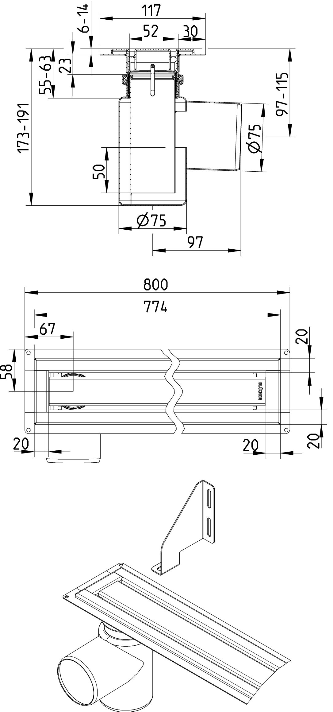 Line Drawing - WaterLine channel-Liquid membrane