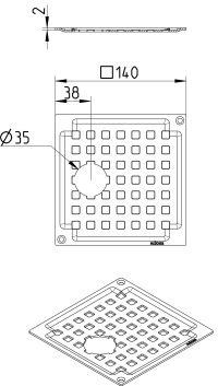 Line Drawing - Grating-Drain-145