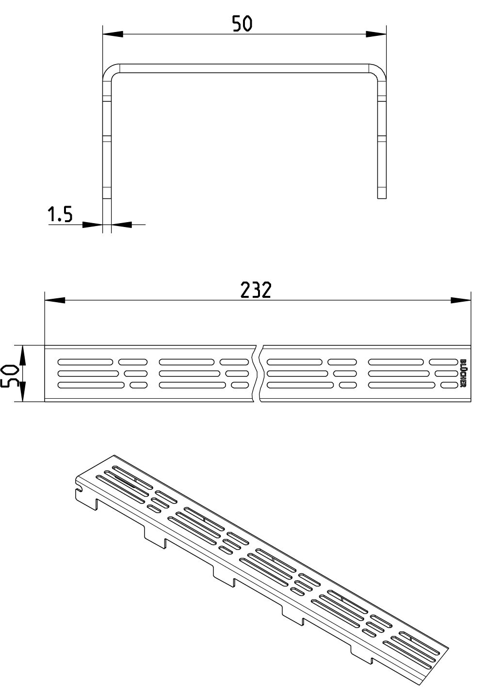 Line Drawing - Grating-WaterLine channel