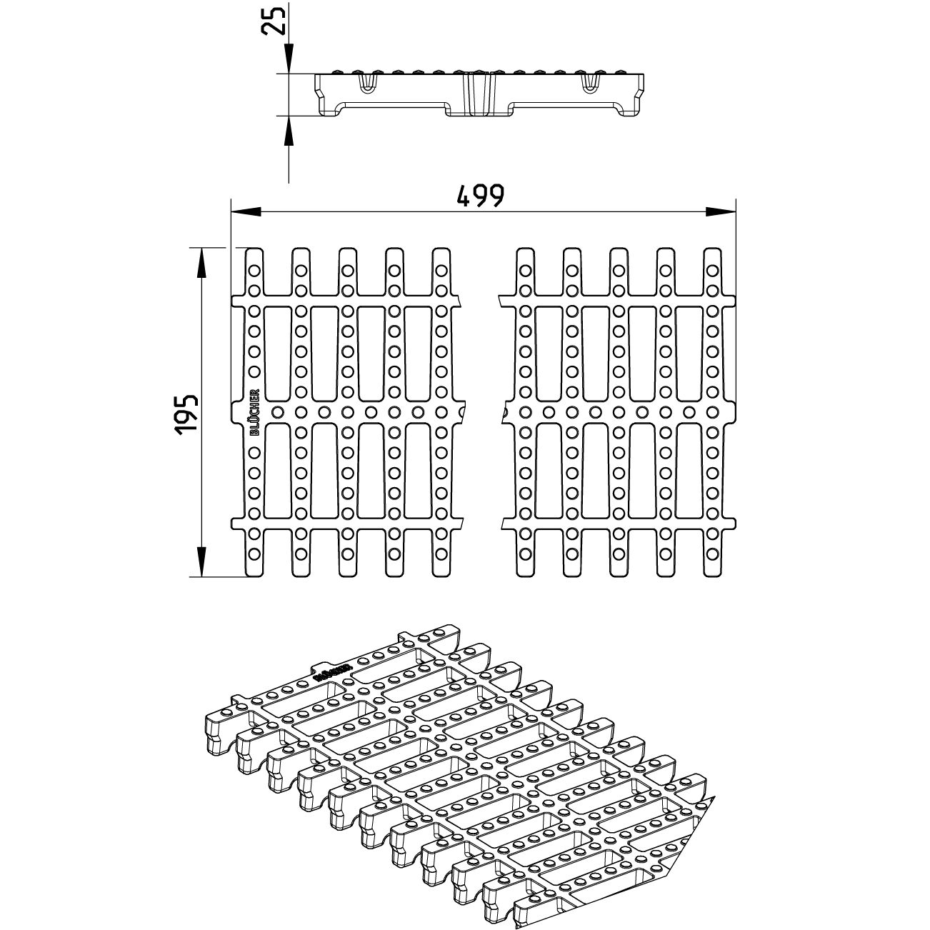 HYGIENICPRO GRATING CHANNEL - (697.250.200.50 S) - BLÜCHER