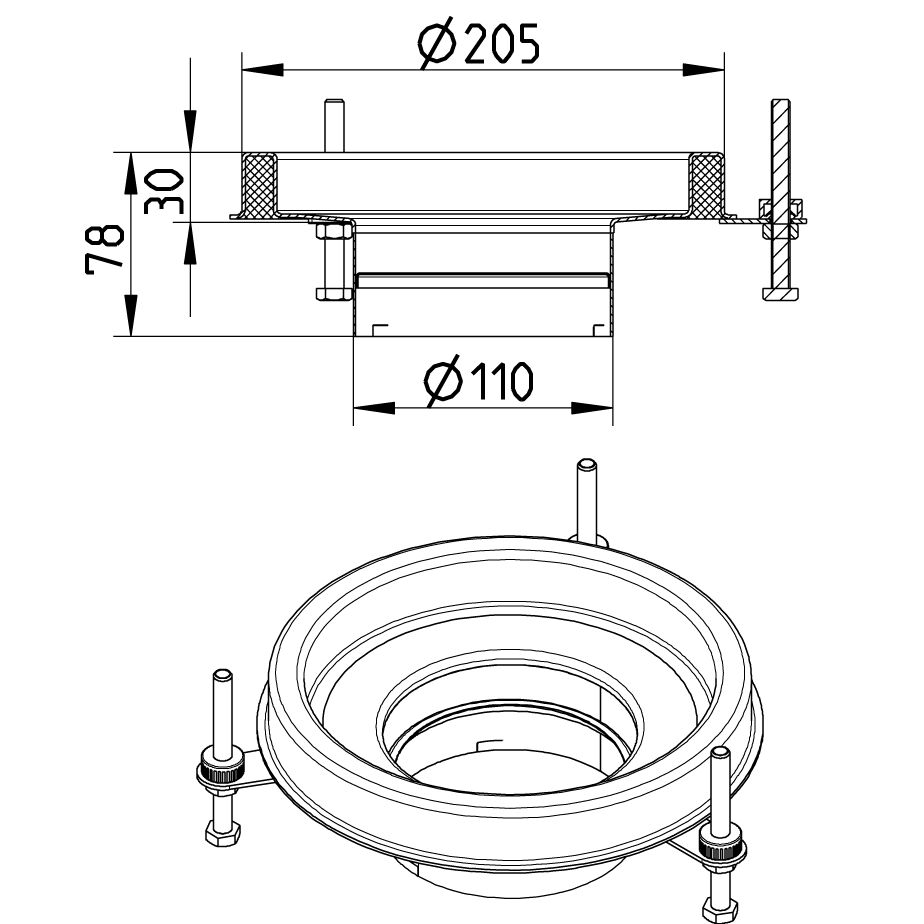 Line Drawing - Upper part-No membrane-205