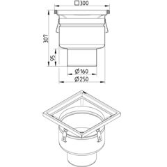 Line Drawing - Drain-No membrane-300