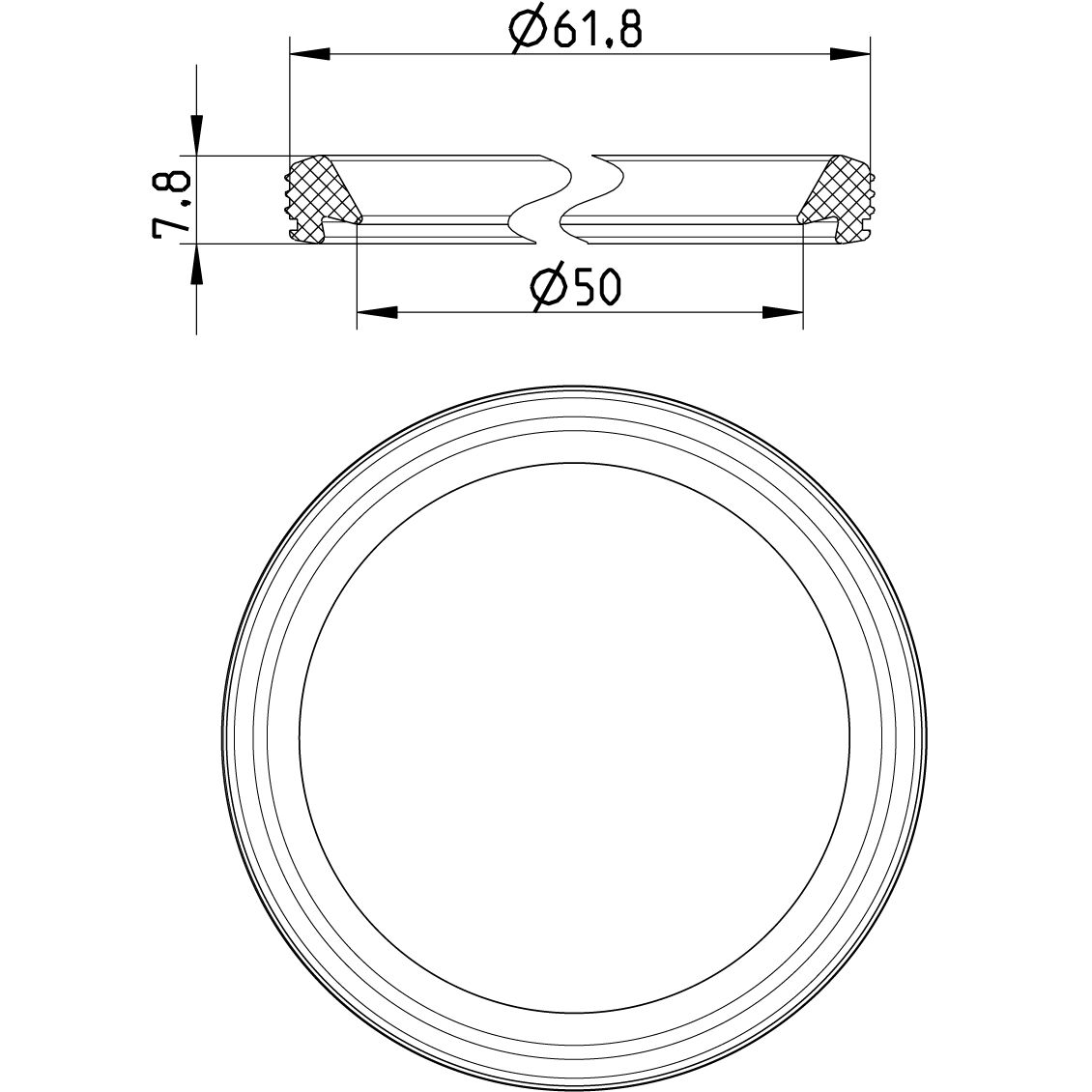 Line Drawing - Sealing ring-pipes-EPDM