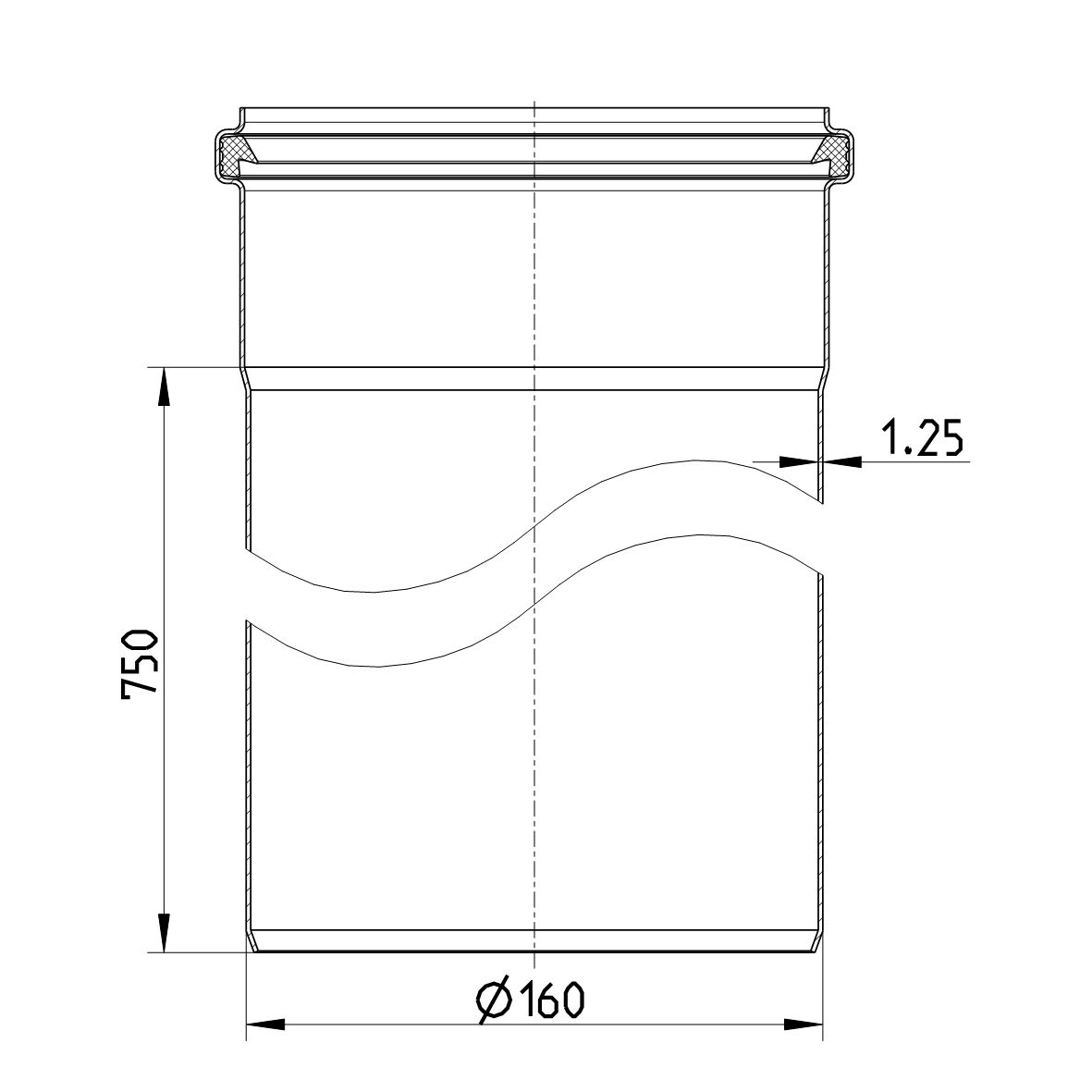 Line Drawing - Straight pipe