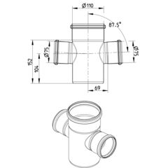 Line Drawing - Double branch-87.5-180