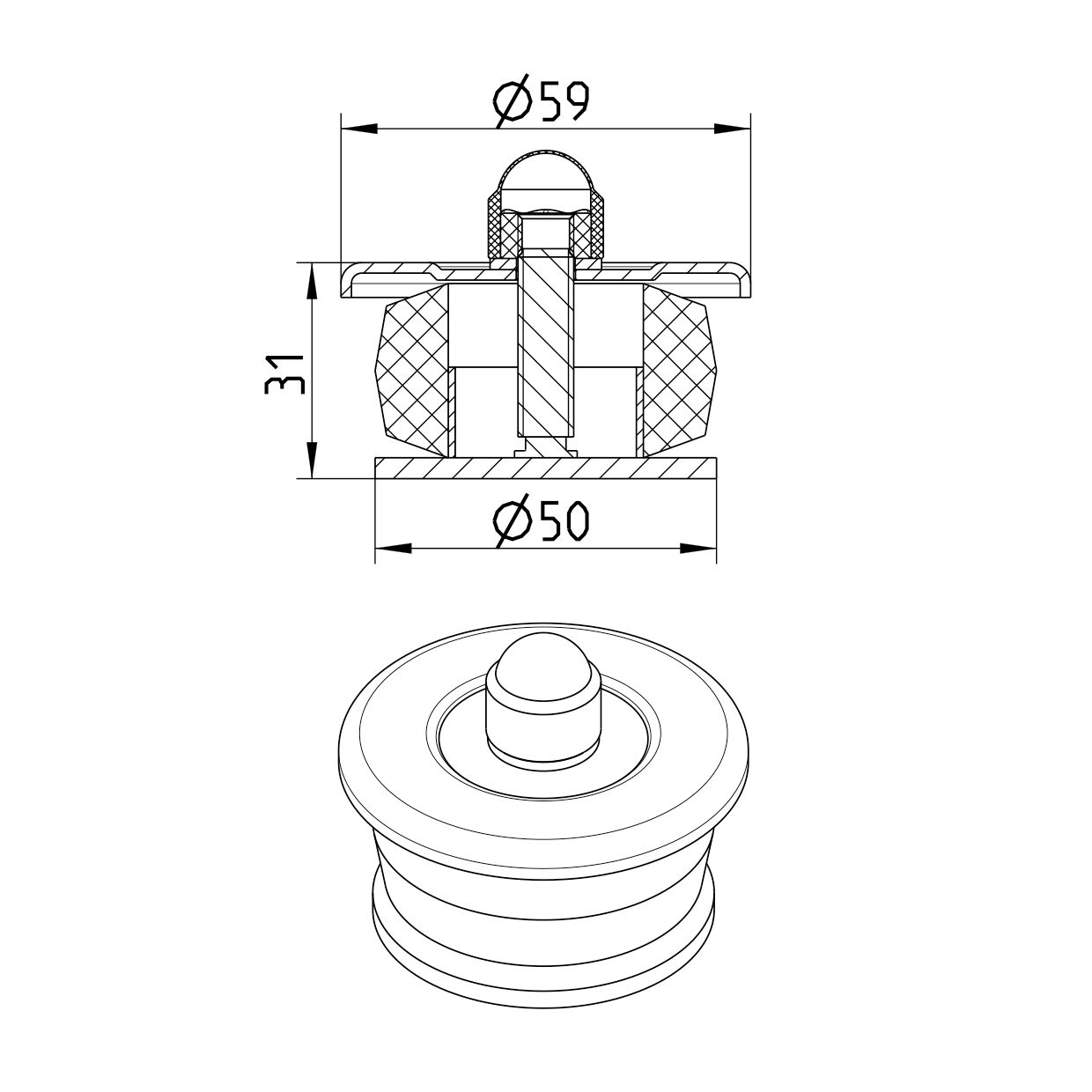 Line Drawing - Socket plug